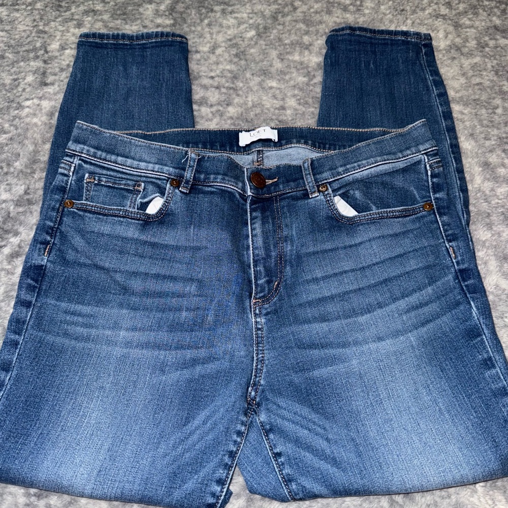 LOFT Women's Dark Blue Skinny Jeans